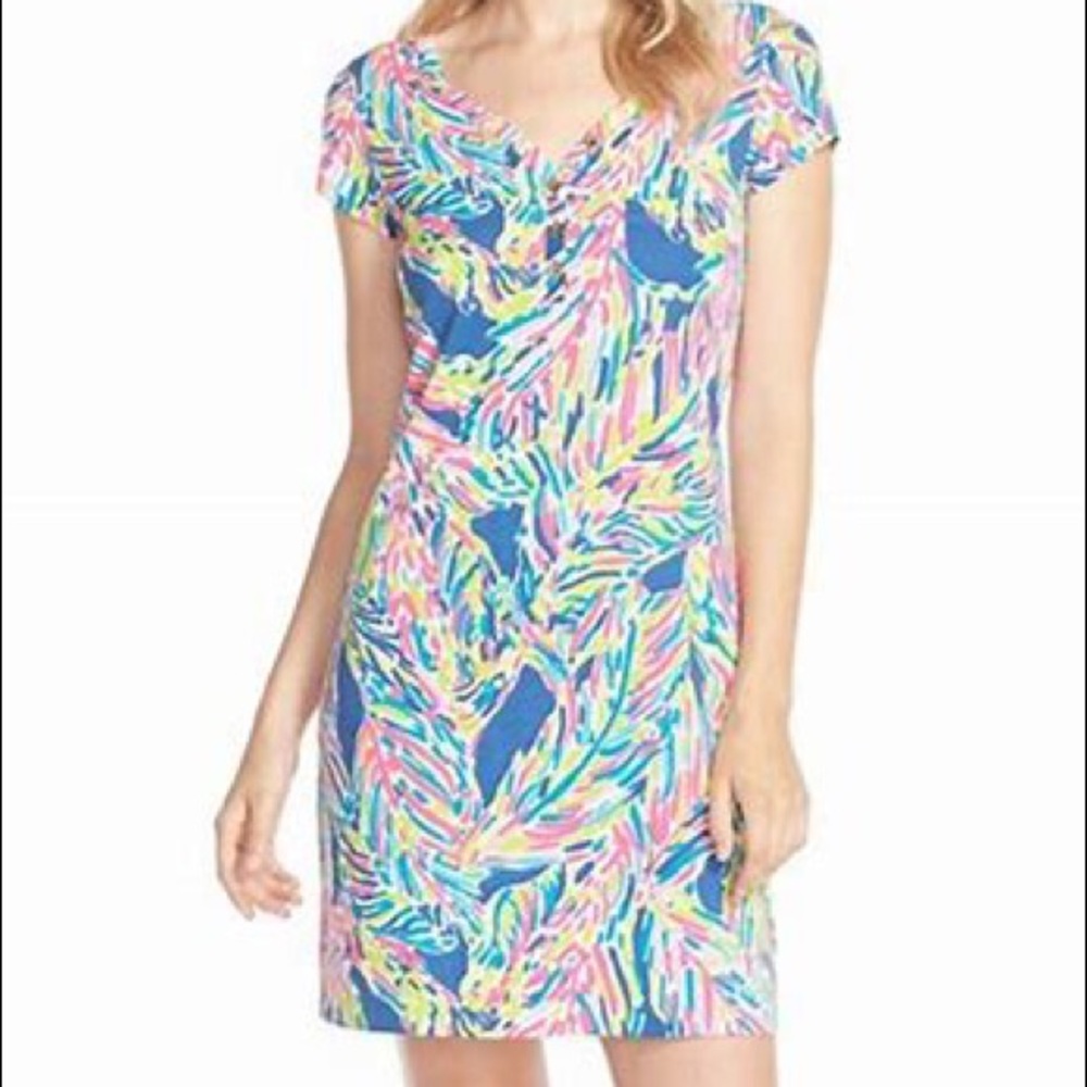 Lilly Pulitzer Palmira Dress "Indigo Palm Reader"